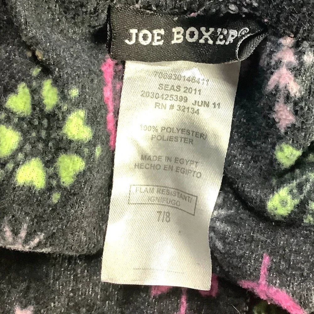 Joe Boxer Girls Pajama Pants‎ Snowflake Ornament Floral Print Fleece Size 7/8